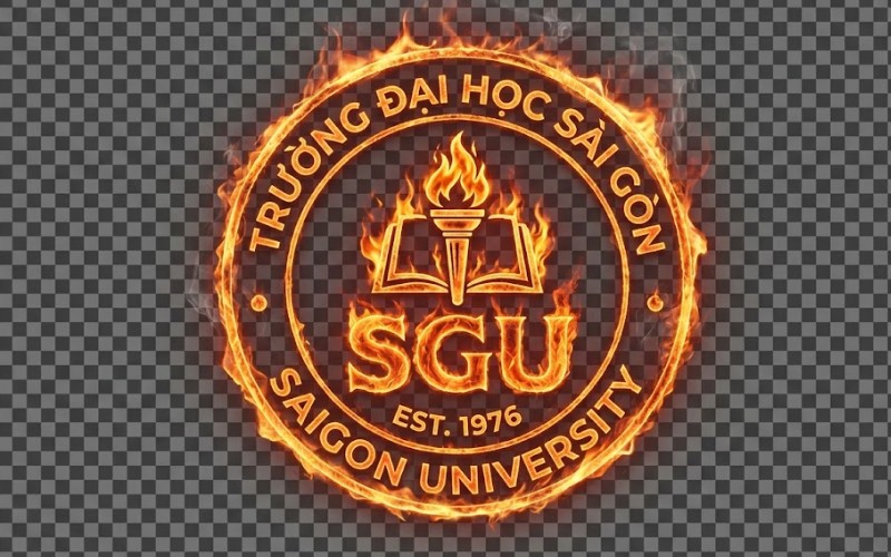 Logo SGU kết hợp hiệu ứng lửa