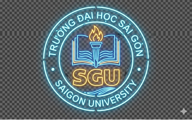 Logo SGU neon phát sáng