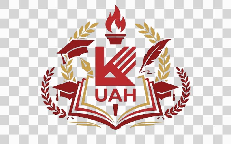 Logo UAH kết hợp biểu tượng tri thức và giáo dục