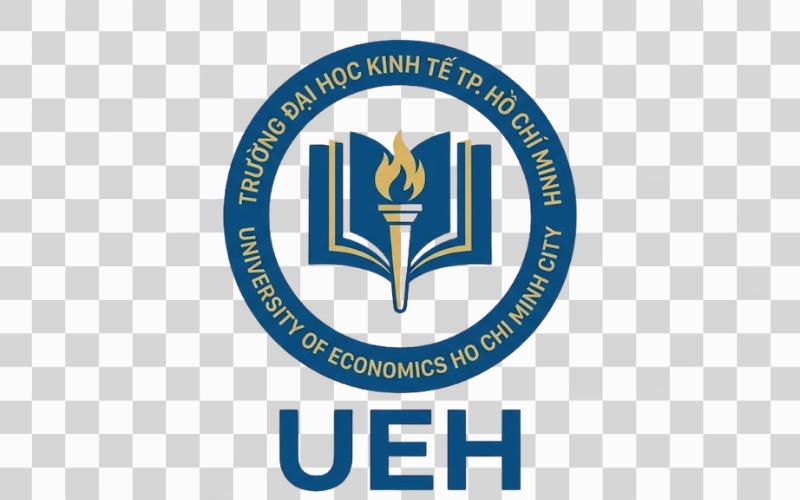 Logo UEH kết hợp biểu tượng giáo dục