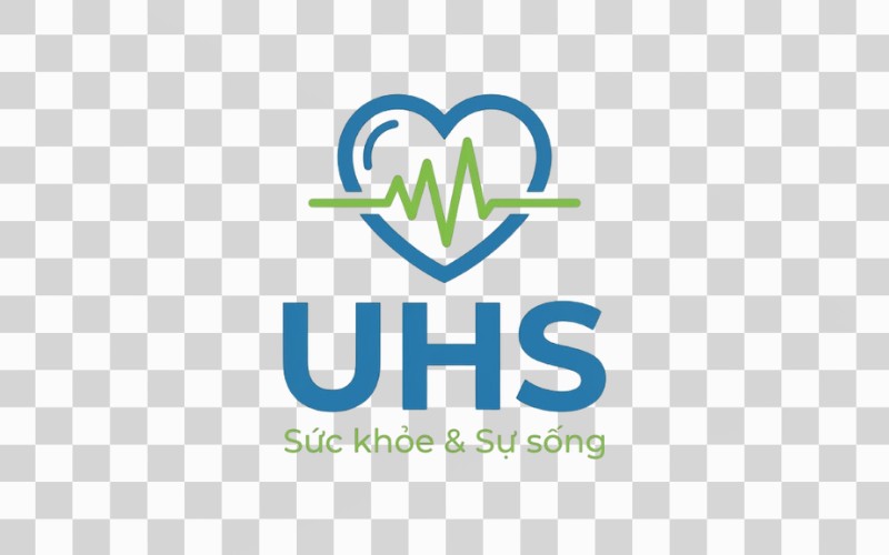 Logo UHS kết hợp nhịp tim – sức khỏe & sự sống