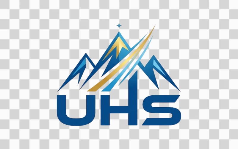 Logo UHS kết hợp núi non – ý chí vươn lên