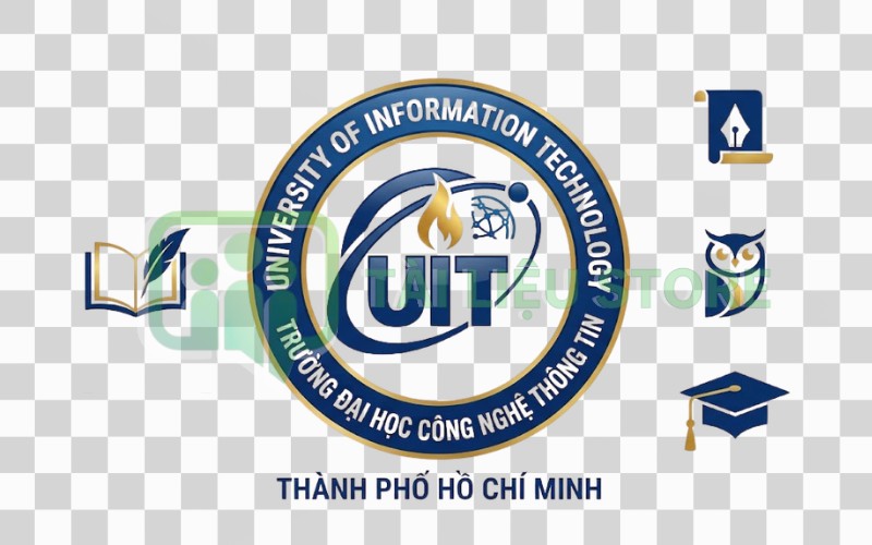 Logo UIT kết hợp biểu tượng giáo dục – tri thức