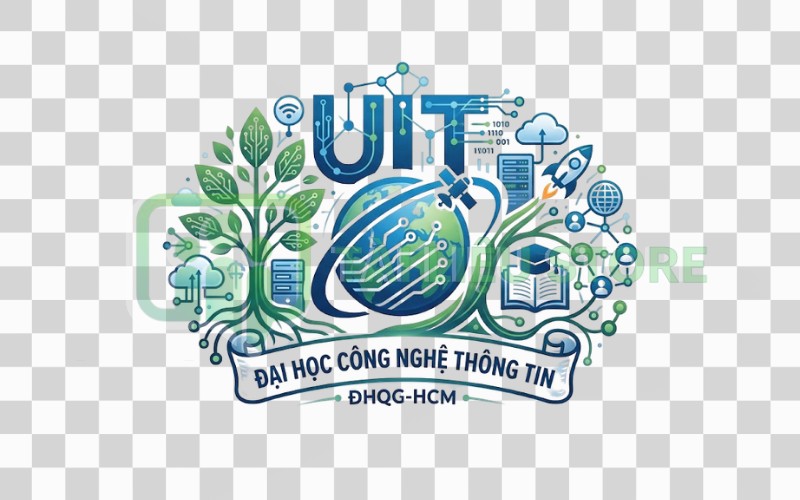 Logo UIT kết hợp hệ sinh thái công nghệ