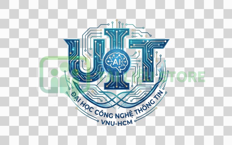 Logo UIT kết hợp mạch điện – AI