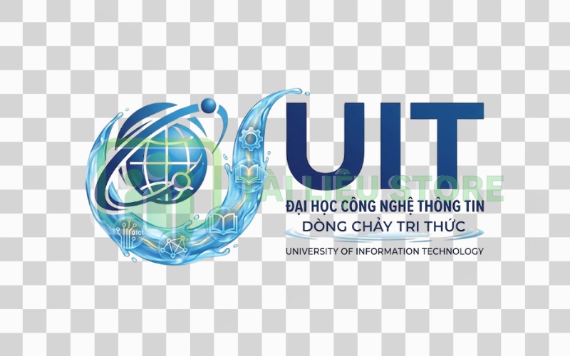 Logo UIT kết hợp nước – dòng chảy tri thức