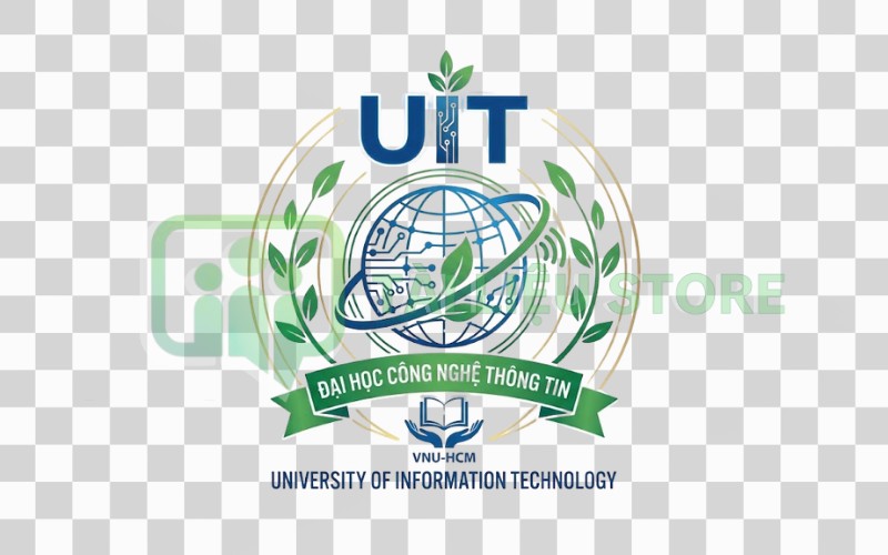 Logo UIT kết hợp yếu tố môi trường xanh