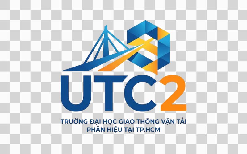 Logo UTC2 kết hợp họa tiết hình học sáng tạo