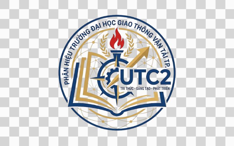 Logo UTC2 kết hợp sách và biểu tượng tri thức
