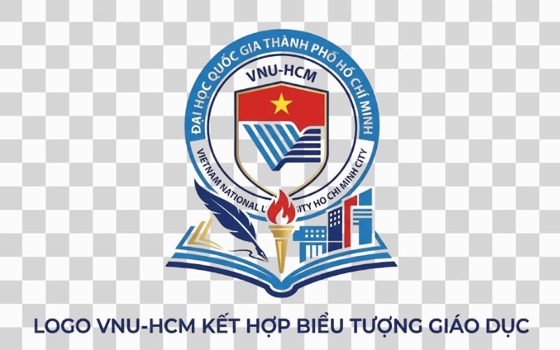 Logo VNU-HCM kết hợp biểu tượng giáo dục