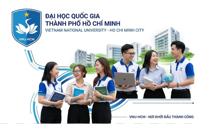 Logo VNU-HCM kết hợp hình ảnh sinh viên