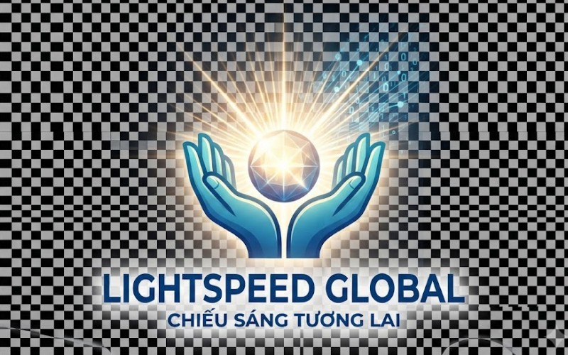 Logo bàn tay vector kết hợp ánh sáng