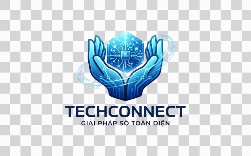 Logo bàn tay vector kết hợp công nghệ