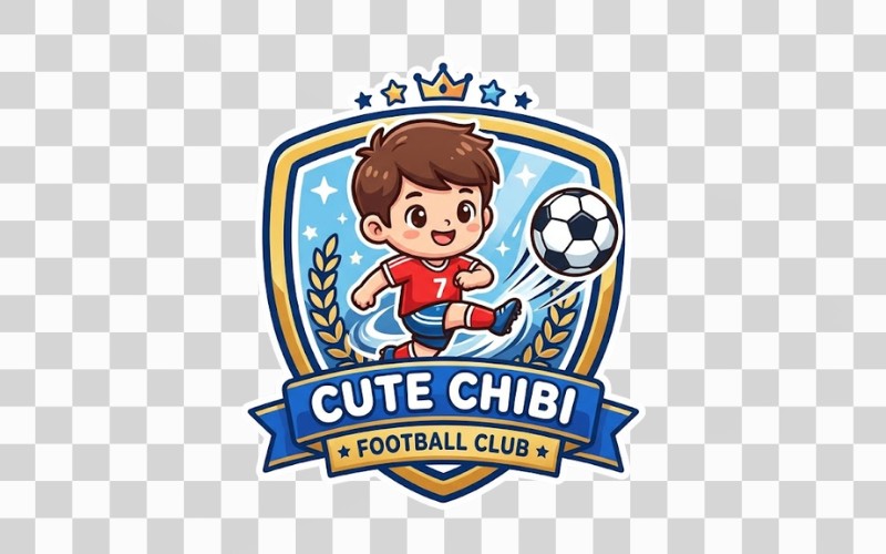 Logo bóng đá chibi dễ thương