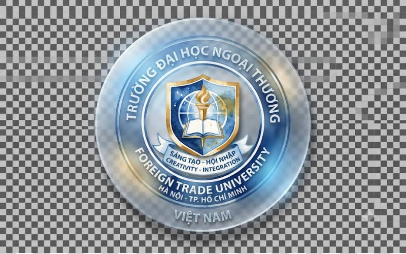 Logo đại học ngoại thương glassmorphism