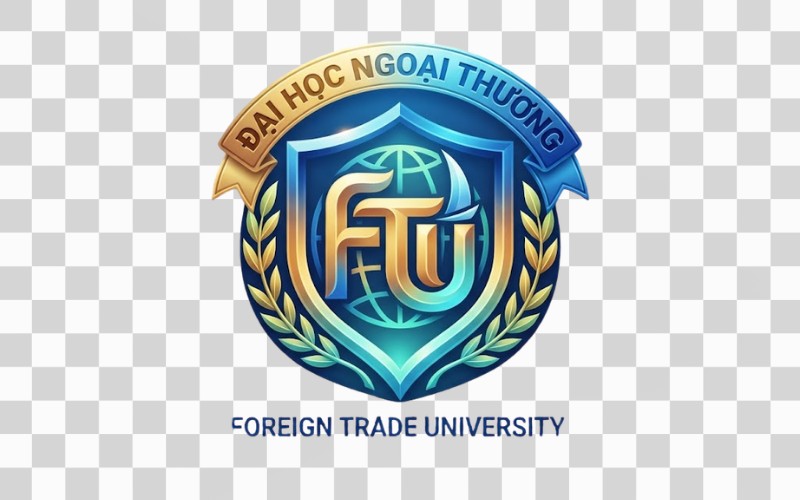 Logo đại học ngoại thương gradient mesh