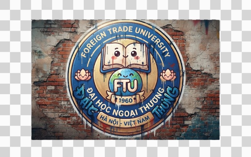 Logo đại học ngoại thương graffiti đường phố