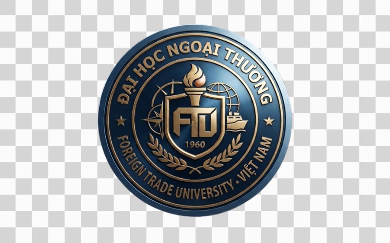 Logo đại học ngoại thương metallic