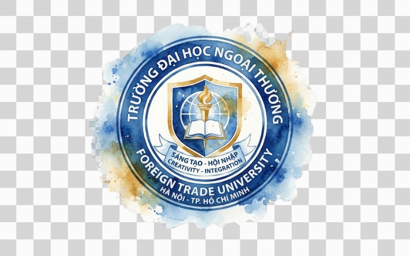 Logo đại học ngoại thương watercolor