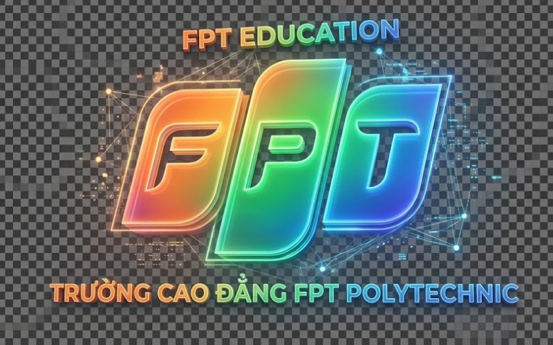 Logo trường cao đẳng FPT gradient sáng tạo
