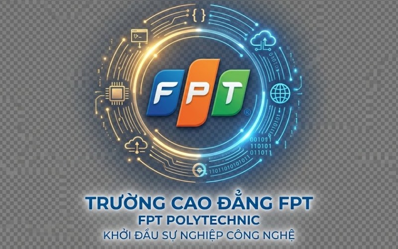 Logo trường cao đẳng FPT kết hợp công nghệ