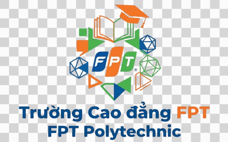 Logo trường cao đẳng FPT kết hợp hình học