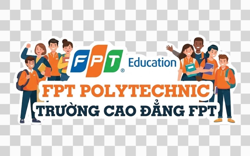 Logo trường cao đẳng FPT kết hợp sinh viên