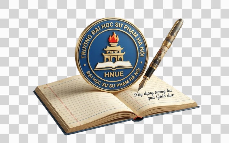 Logo trường đại học sư phạm hà nội kết hợp bút & vở