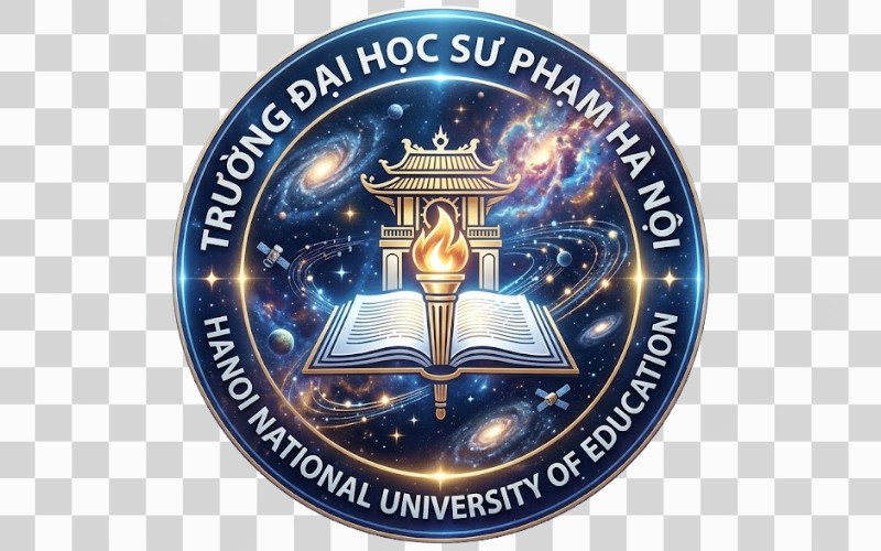 Logo trường đại học sư phạm hà nội kết hợp nền vũ trụ