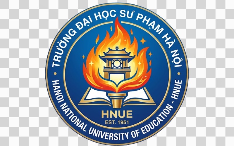 Logo trường đại học sư phạm hà nội kết hợp ngọn đuốc tri thức