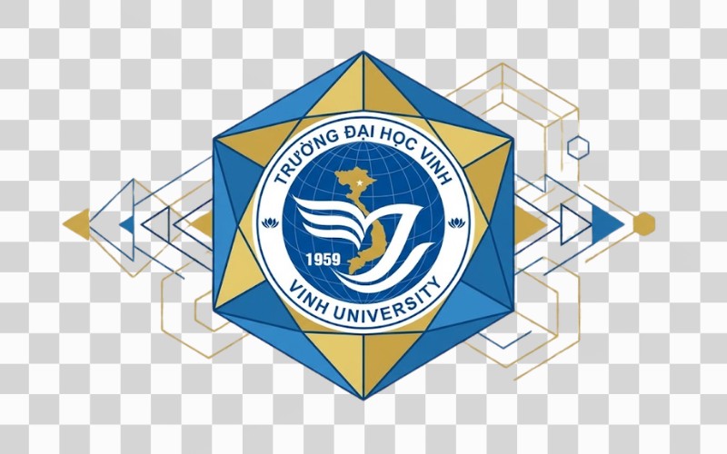 Logo trường đại học vinh kết hợp hình học