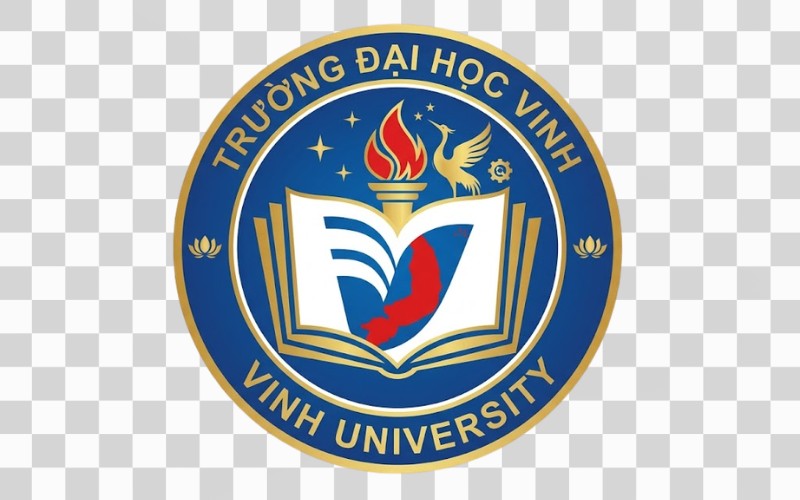 Logo trường đại học vinh kết hợp sách mở