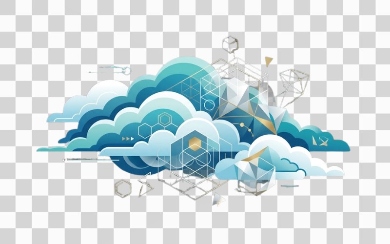 Mây vector kết hợp hình học sáng tạo