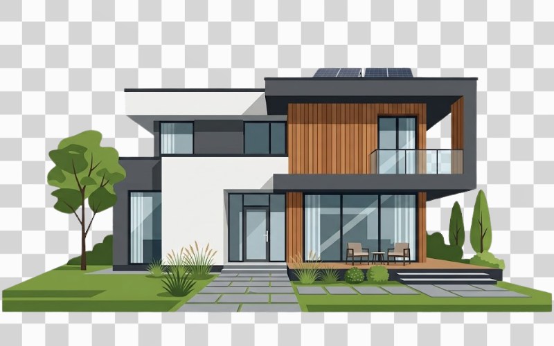 Ngôi nhà vector phong cách hiện đại – tối giản