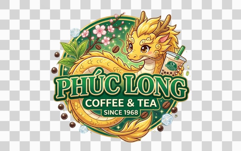 Phúc Long logo phong cách anime Nhật Bản