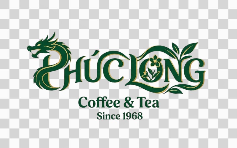 Phúc Long logo typography sáng tạo