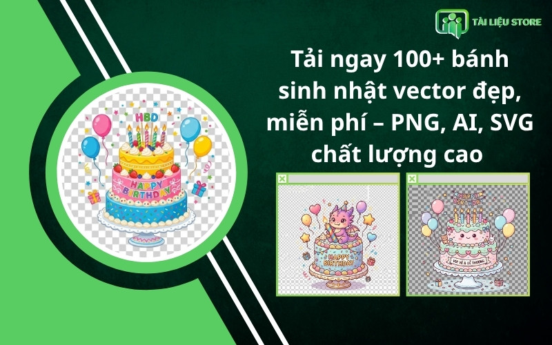 Tải ngay 100+ bánh sinh nhật vector đẹp, miễn phí
