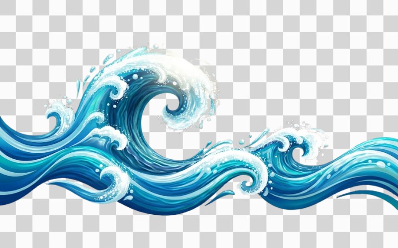 Vector sóng biển 3D chân thực – sống động