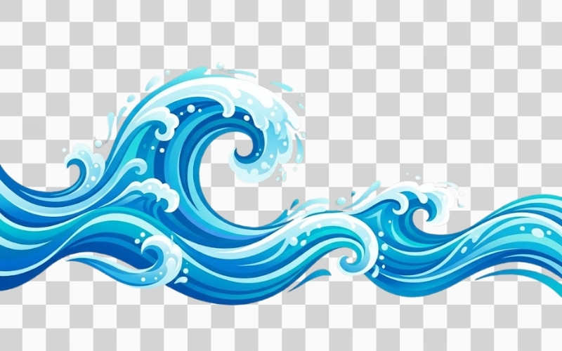 Vector sóng biển PNG nền trong suốt