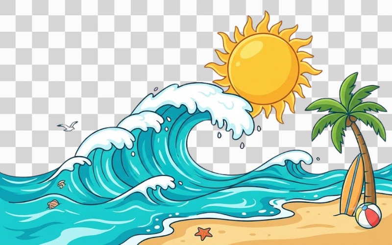Vector sóng biển mùa hè