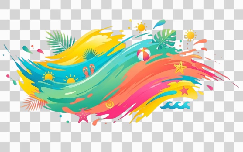 Vệt sơn vector chủ đề mùa hè năng động