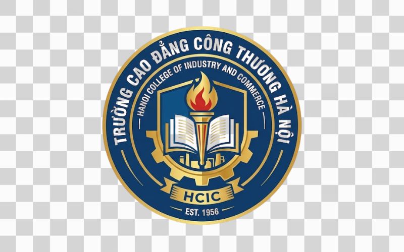 Logo Cao đẳng Công Thương Hà Nội kết hợp biểu tượng giáo dục và tri thức