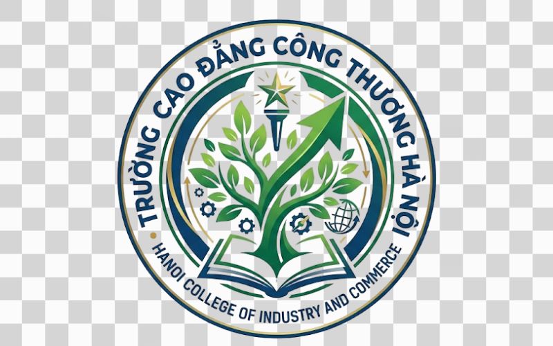 Logo Cao đẳng Công Thương Hà Nội kết hợp hình ảnh ngọn cây và khát vọng vươn lên