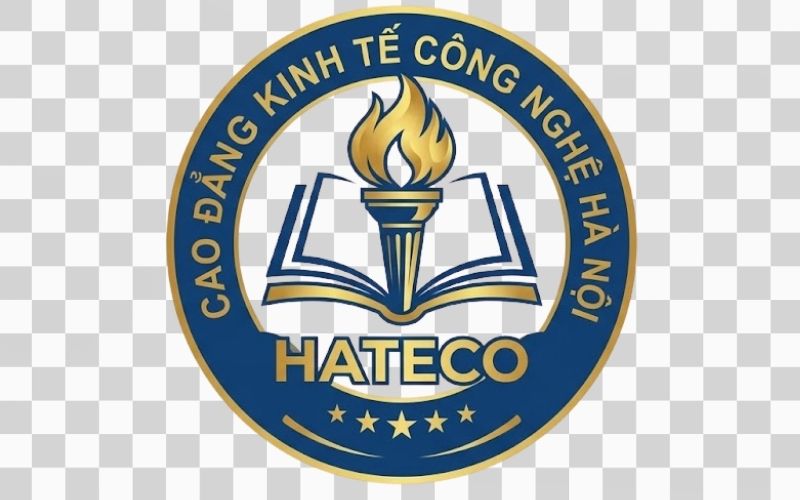 Logo Cao đẳng Kinh tế Công nghệ Hà Nội kết hợp hình ảnh ngọn đuốc