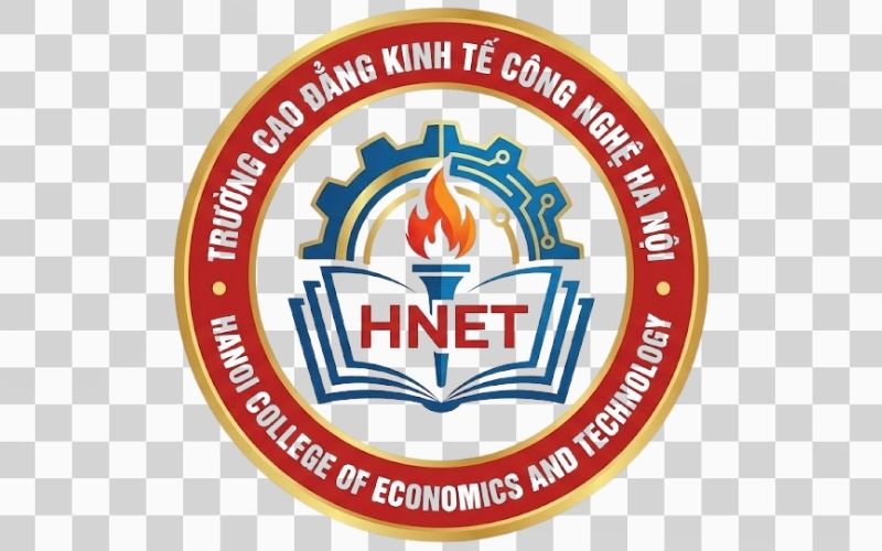 Logo Cao đẳng Kinh tế Công nghệ Hà Nội kết hợp hình ảnh quyển sách