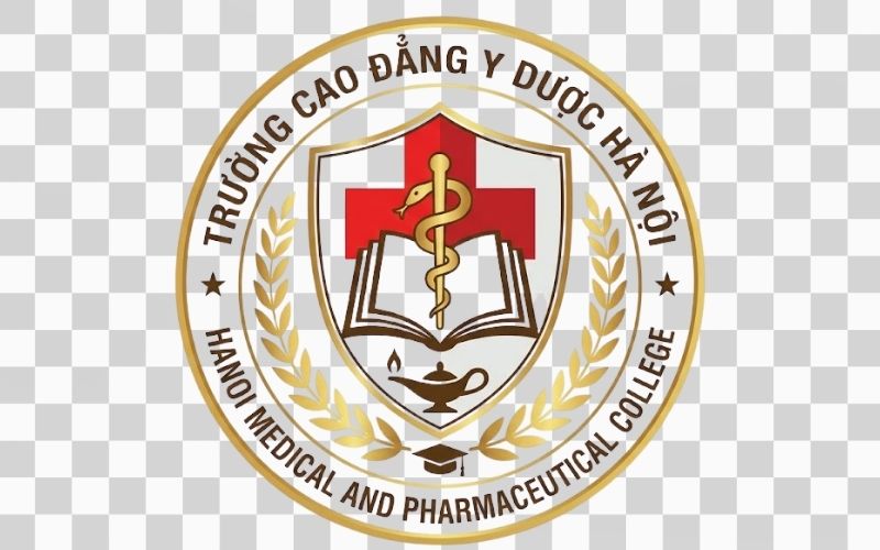 Logo Cao đẳng Y Dược Hà Nội kết hợp biểu tượng giáo dục và tri thức