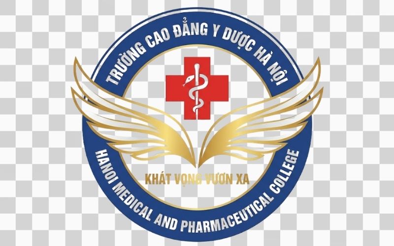 Logo Cao đẳng Y Dược Hà Nội kết hợp hình ảnh cánh chim và khát vọng vươn xa