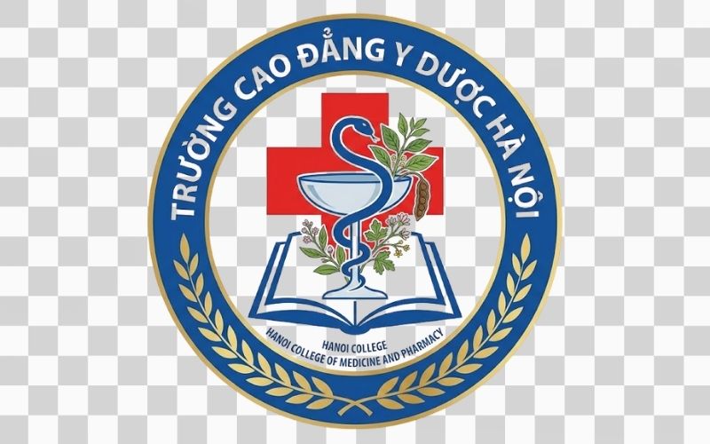 Logo Cao đẳng Y Dược Hà Nội kết hợp hình ảnh cây thuốc và kiến thức dược học