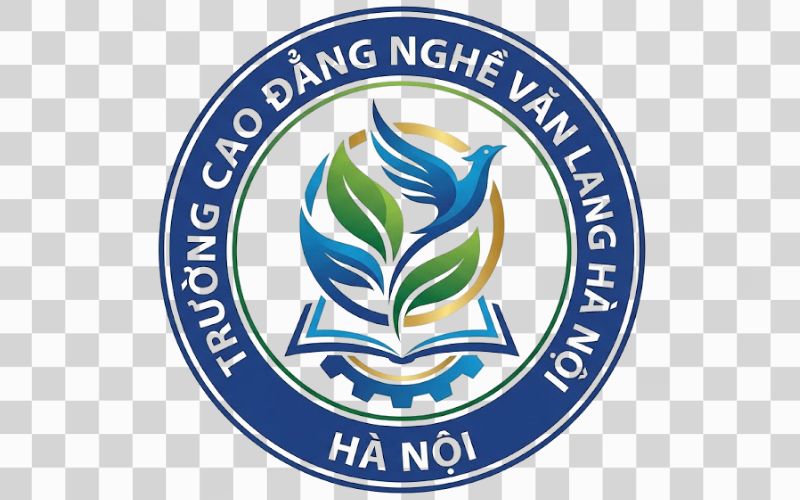 Logo Cao đẳng nghề Văn Lang Hà Nội kết hợp hình ảnh lá cây