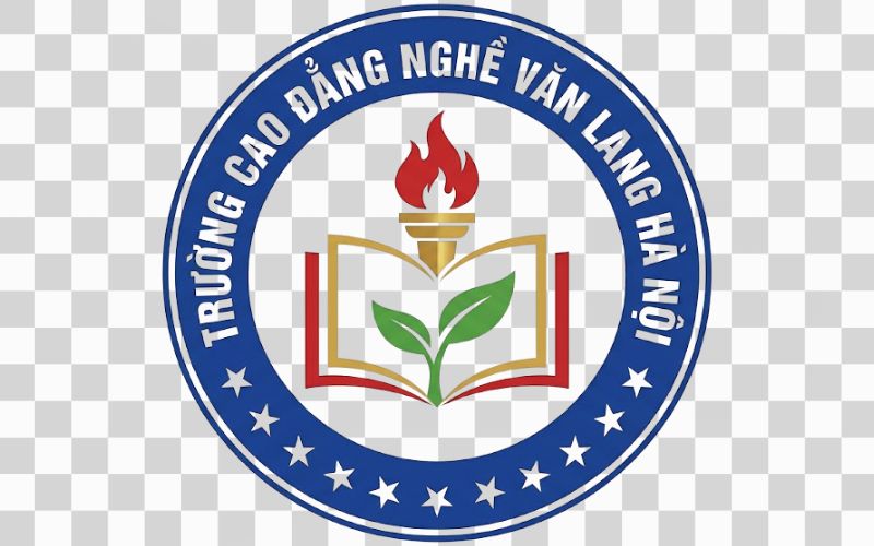 Logo Cao đẳng nghề Văn Lang Hà Nội kết hợp hình ảnh mầm cây